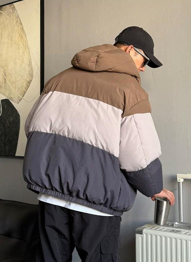 Bold Color Block Hoodie Jacket