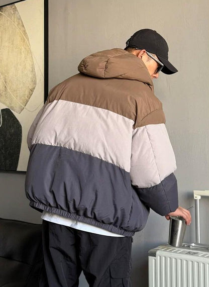 Bold Color Block Hoodie Jacket