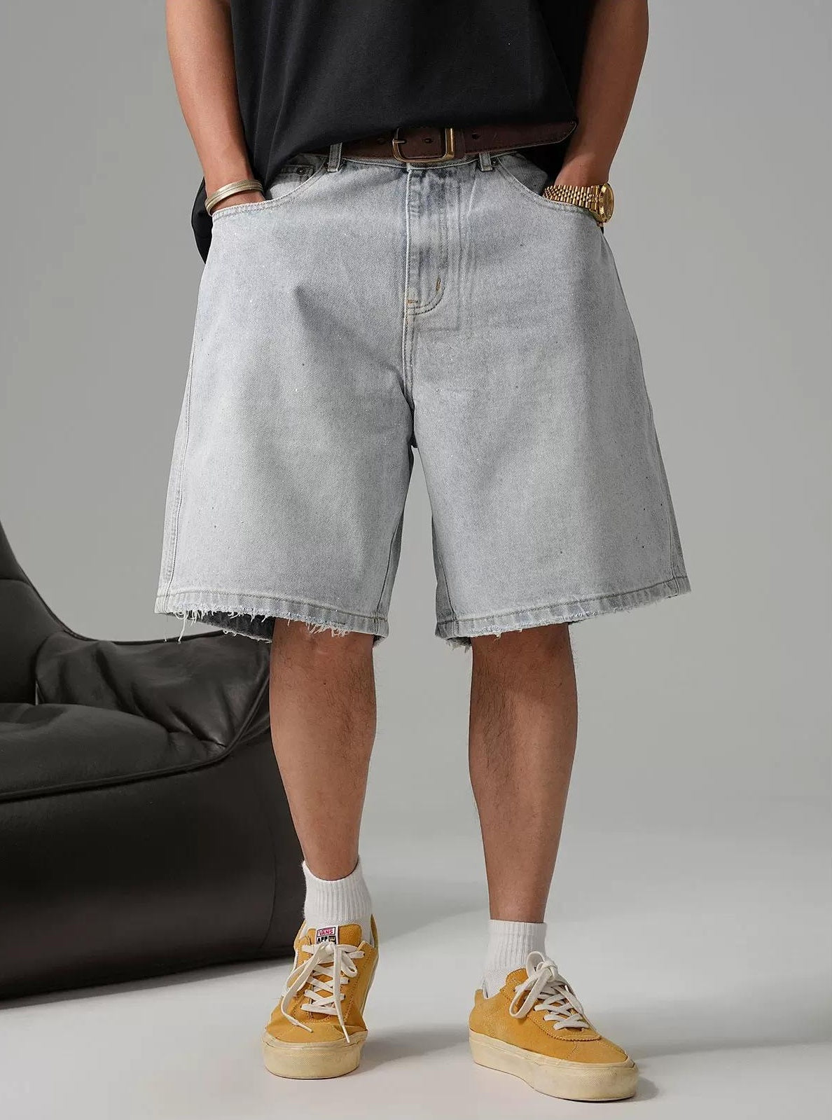 レトロダイヤモンドデニムショートパンツ