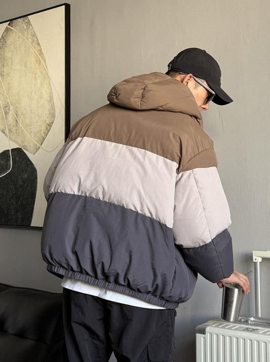 Bold Color Block Hoodie Jacket