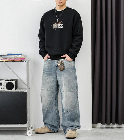 グラフィティスタイルプルオーバーセーター