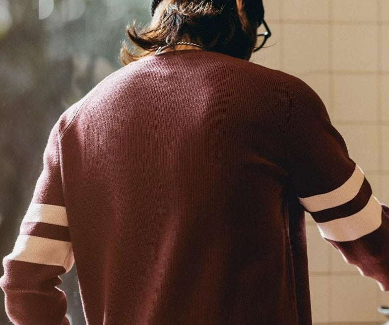 Retro Color Block Knit Sweater