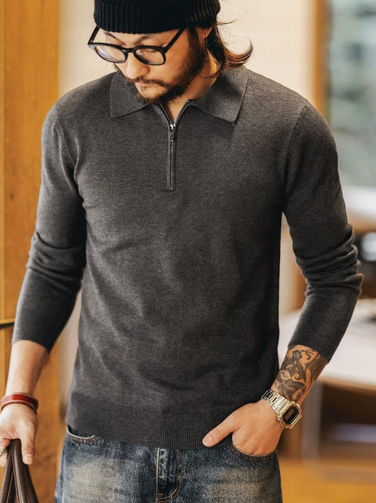 スリムフィットポロセーター