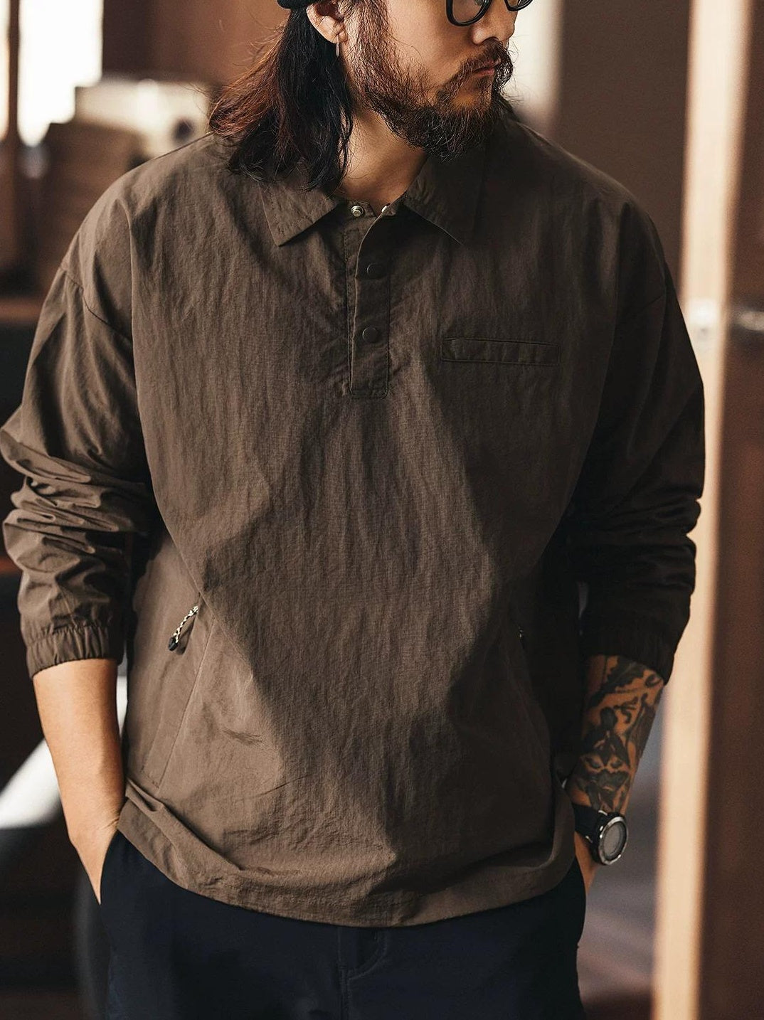 レトロシルクポロシャツ