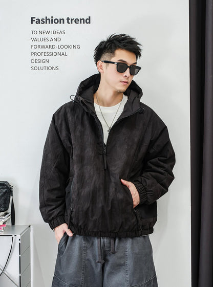 ファッションカモフラージュハーフジップジャケット