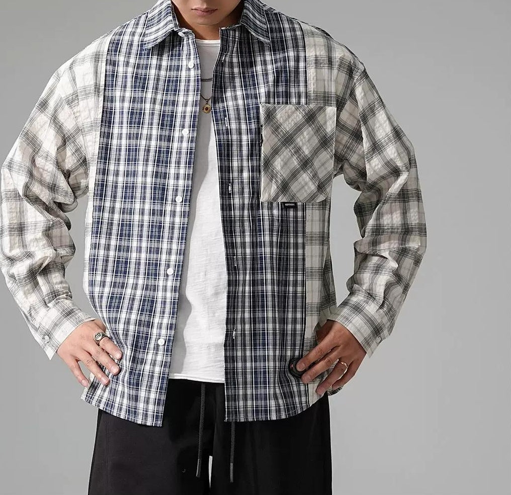 レトロ チェック柄シャツジャケット