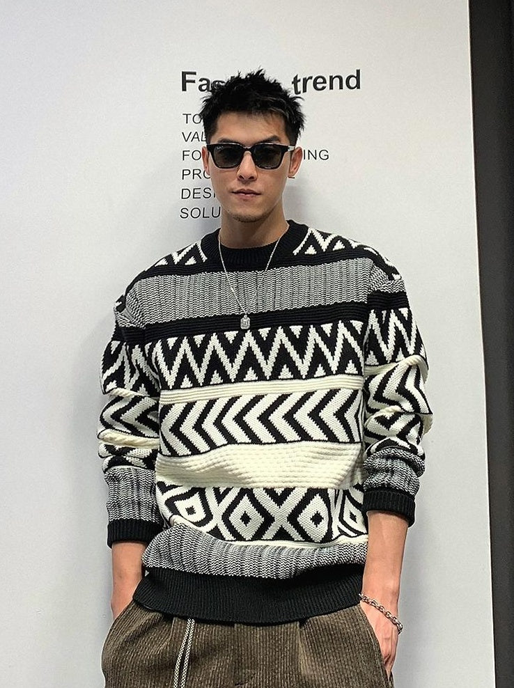 Vintage Retro Crew Neck Sweater