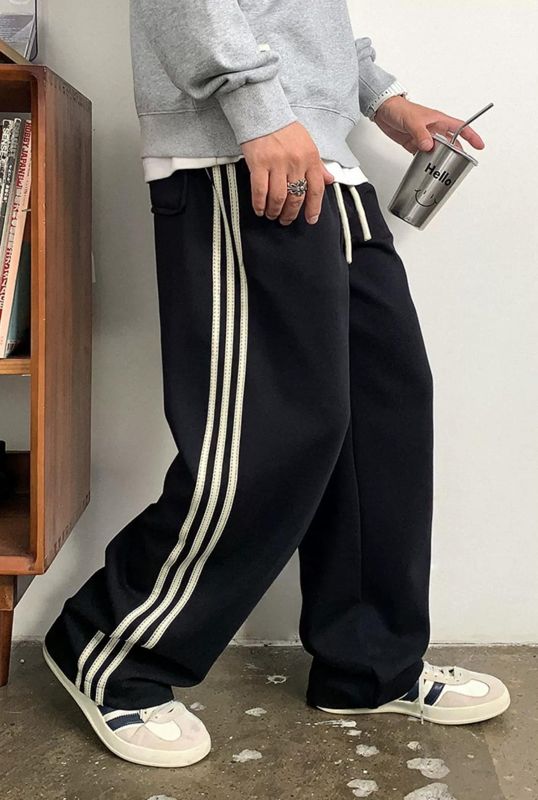 Casual Striped Elastic Pants