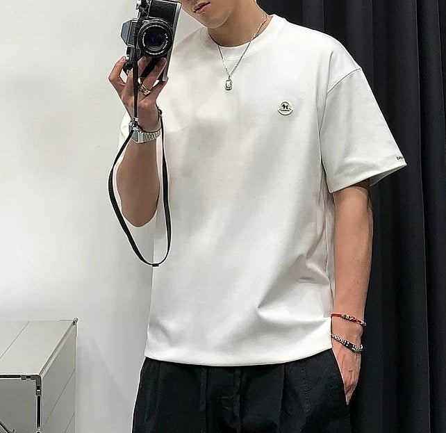 サマー ブreathable エンブロイダード Tシャツ