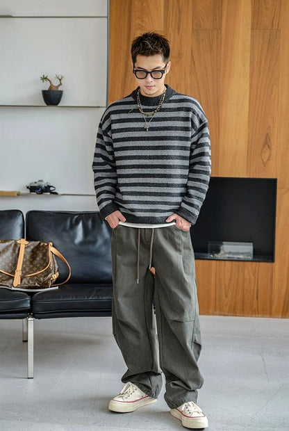 Retro Striped Knit Sweater