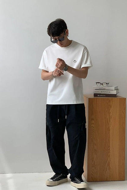Smiley Face Embroidered Tee