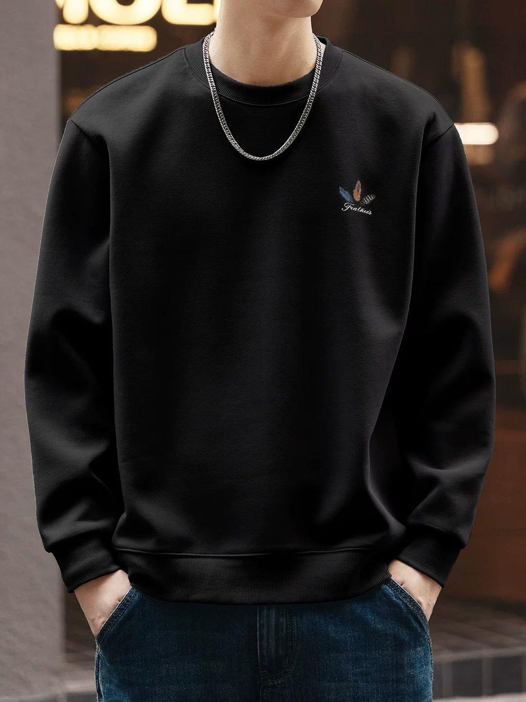 レトロフェザープリントセーター