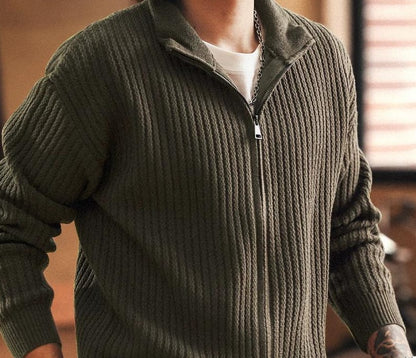 Retro Blue Knit Cardigan