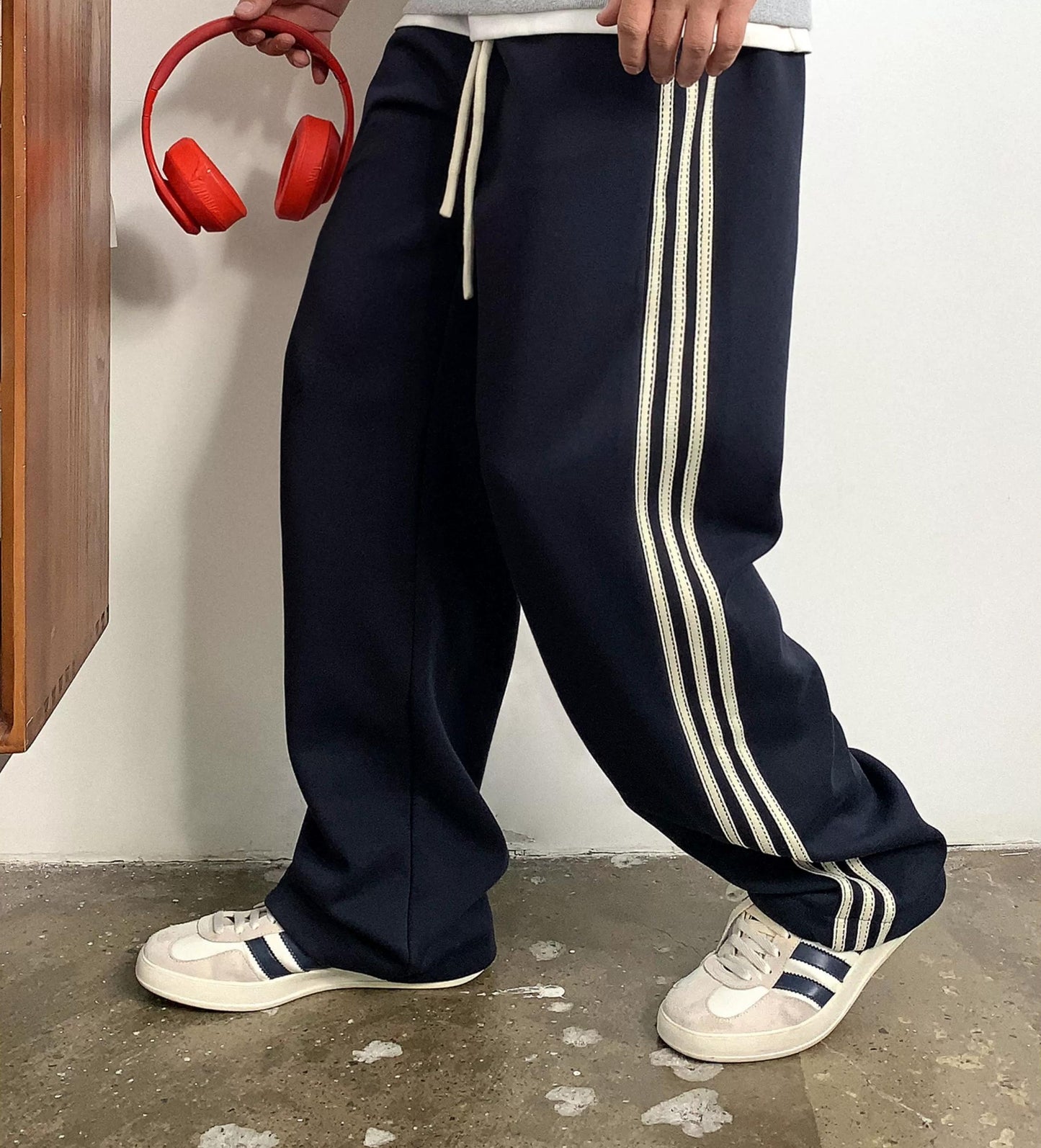 Casual Striped Elastic Pants