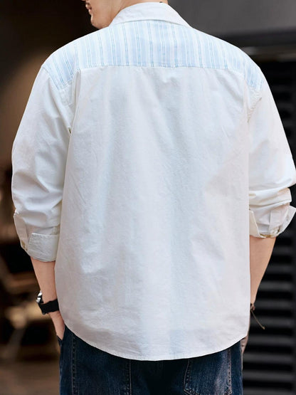 レトロストライプ　カジュアルシャツ