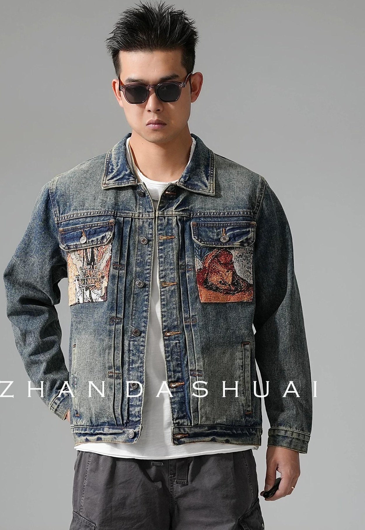 ヘビー刺繍デニムジャケット