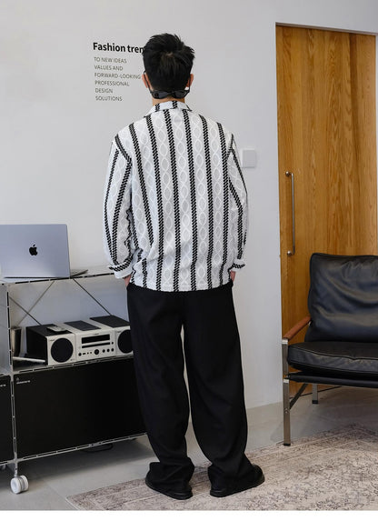 Striped Long-Sleeve Casual Shirt