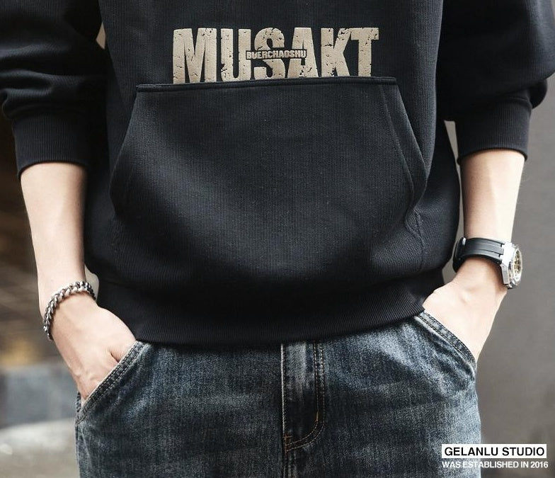 ブルーレトロハーフジップセーター