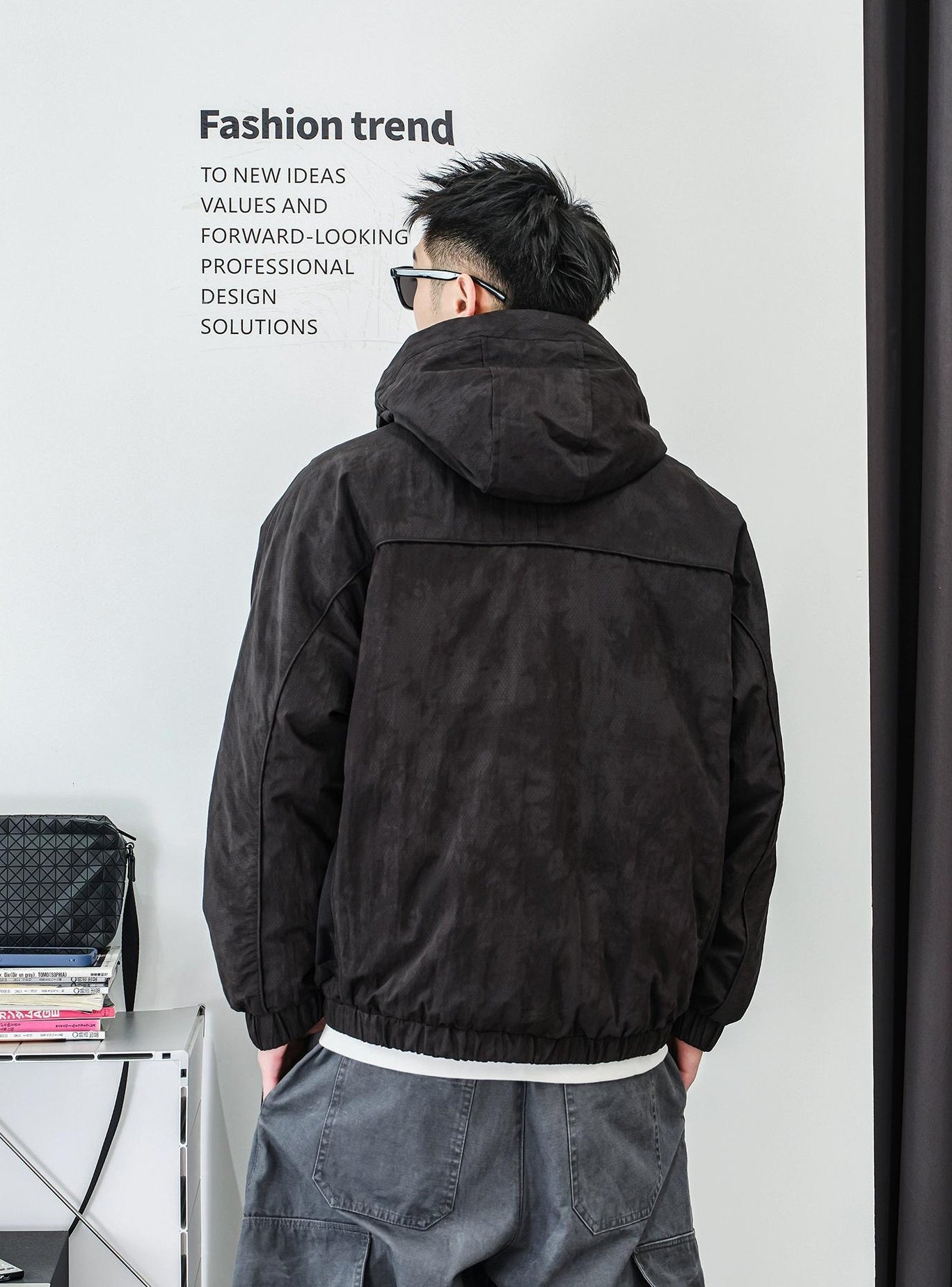 ファッションカモフラージュハーフジップジャケット