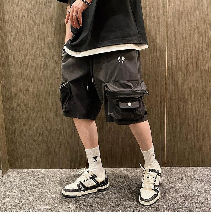 Embroidered Utility Shorts