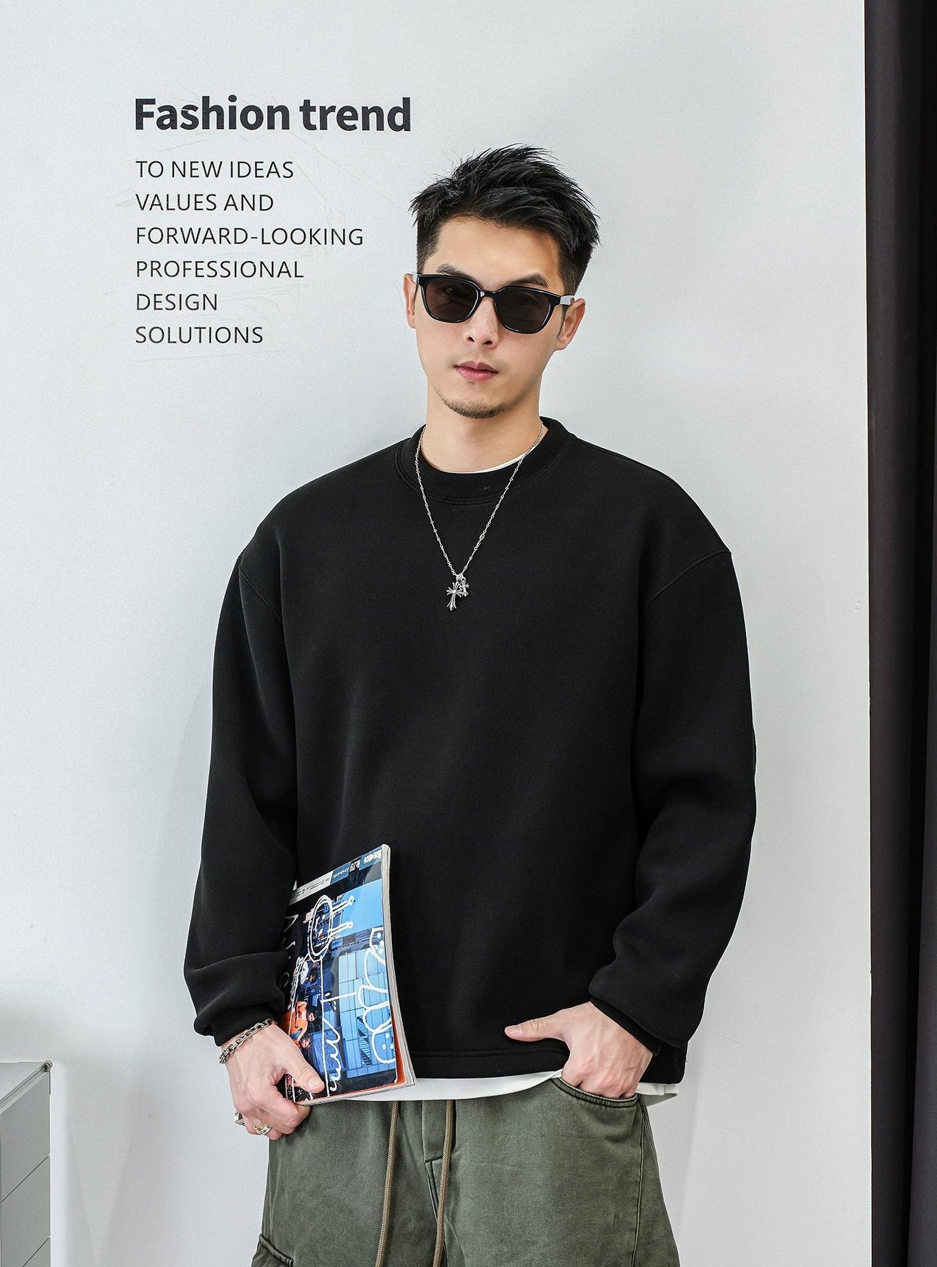 テクスチャードフリースセータートップ