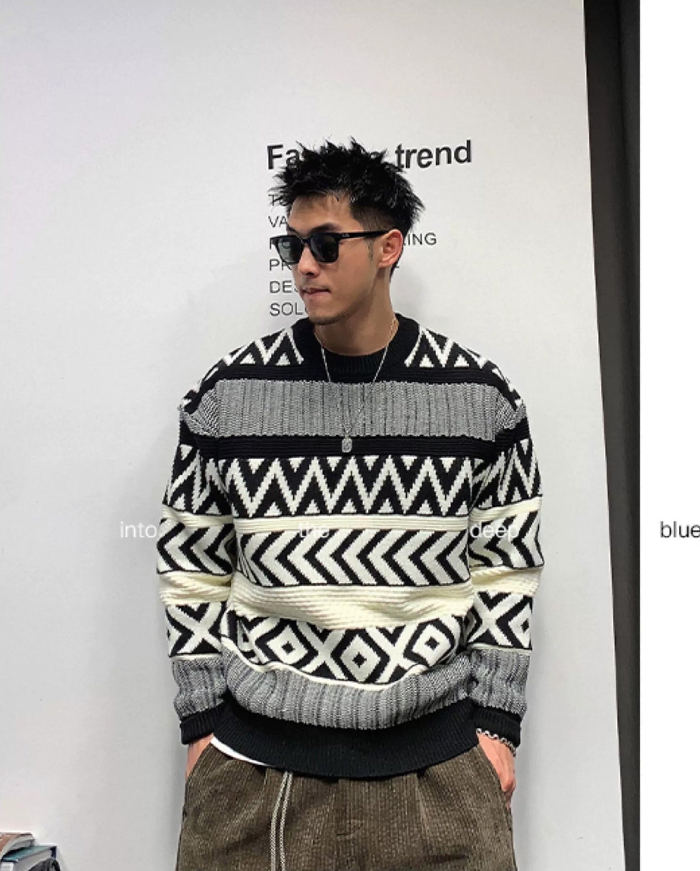 Vintage Retro Crew Neck Sweater