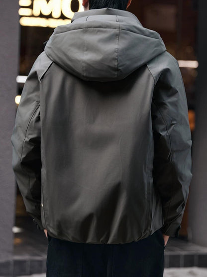 Retro Blue Hooded Down Jacket