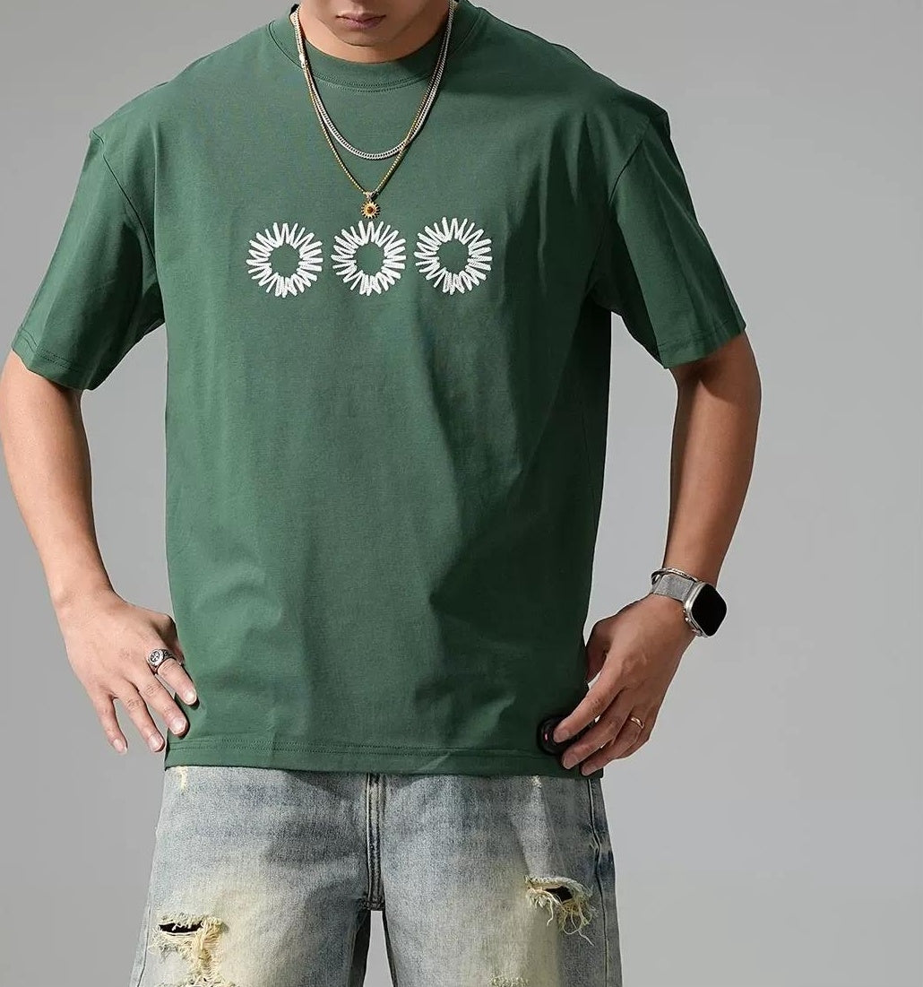 スタイリッシュ刺繍ジムTシャツ