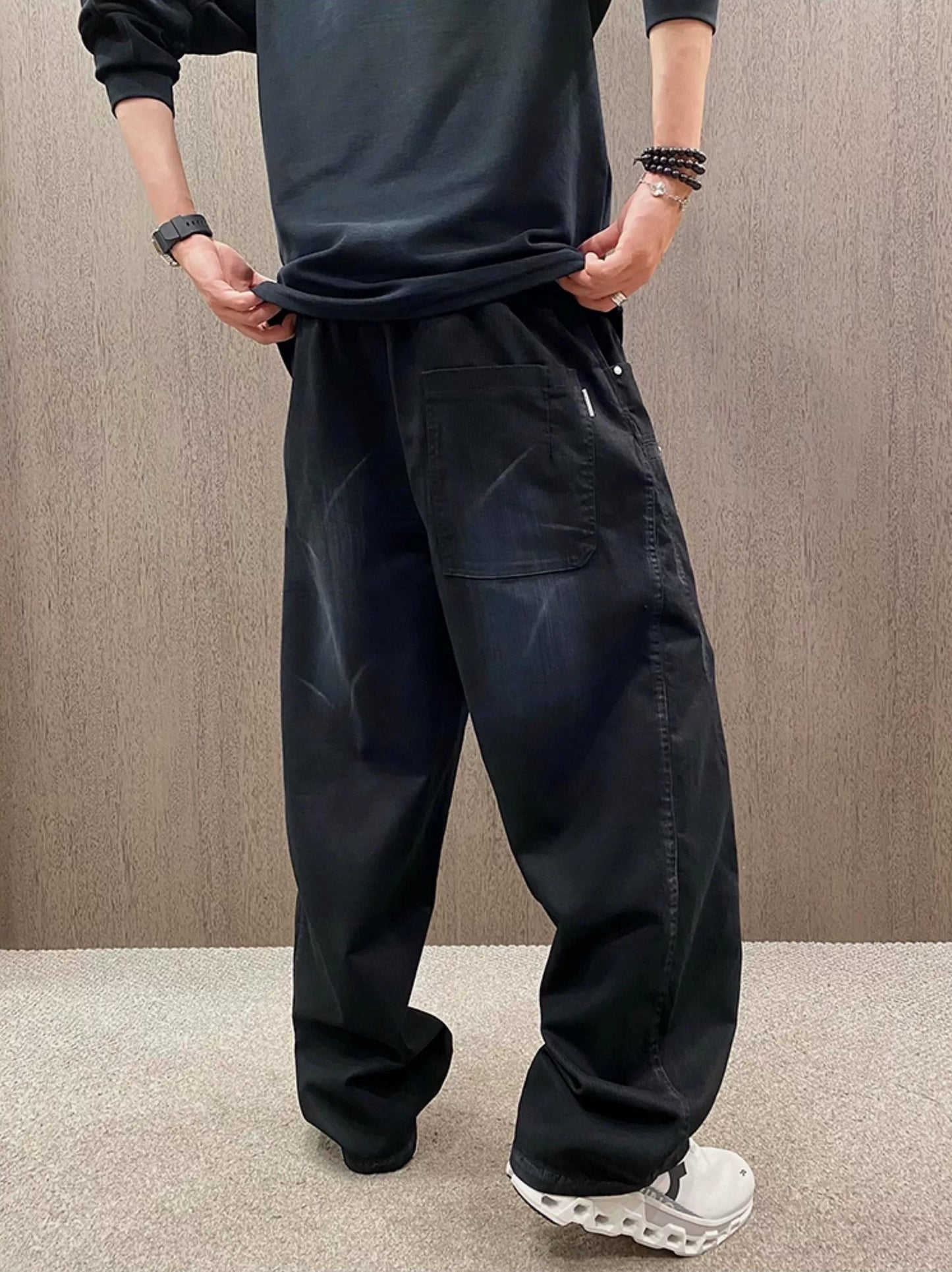 Retro Tie-Dye Wide-Leg Pants