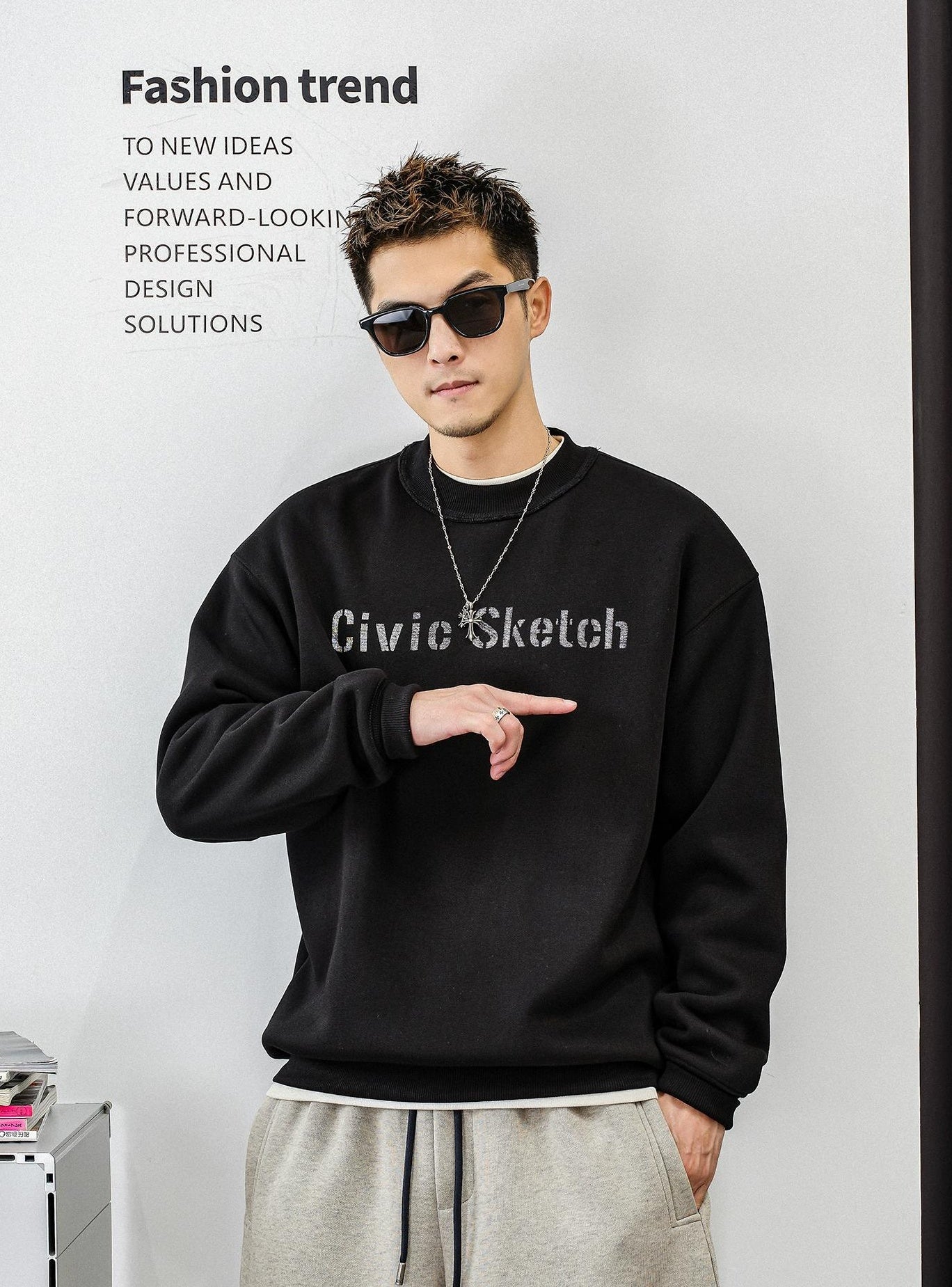 Casual fleece sweater