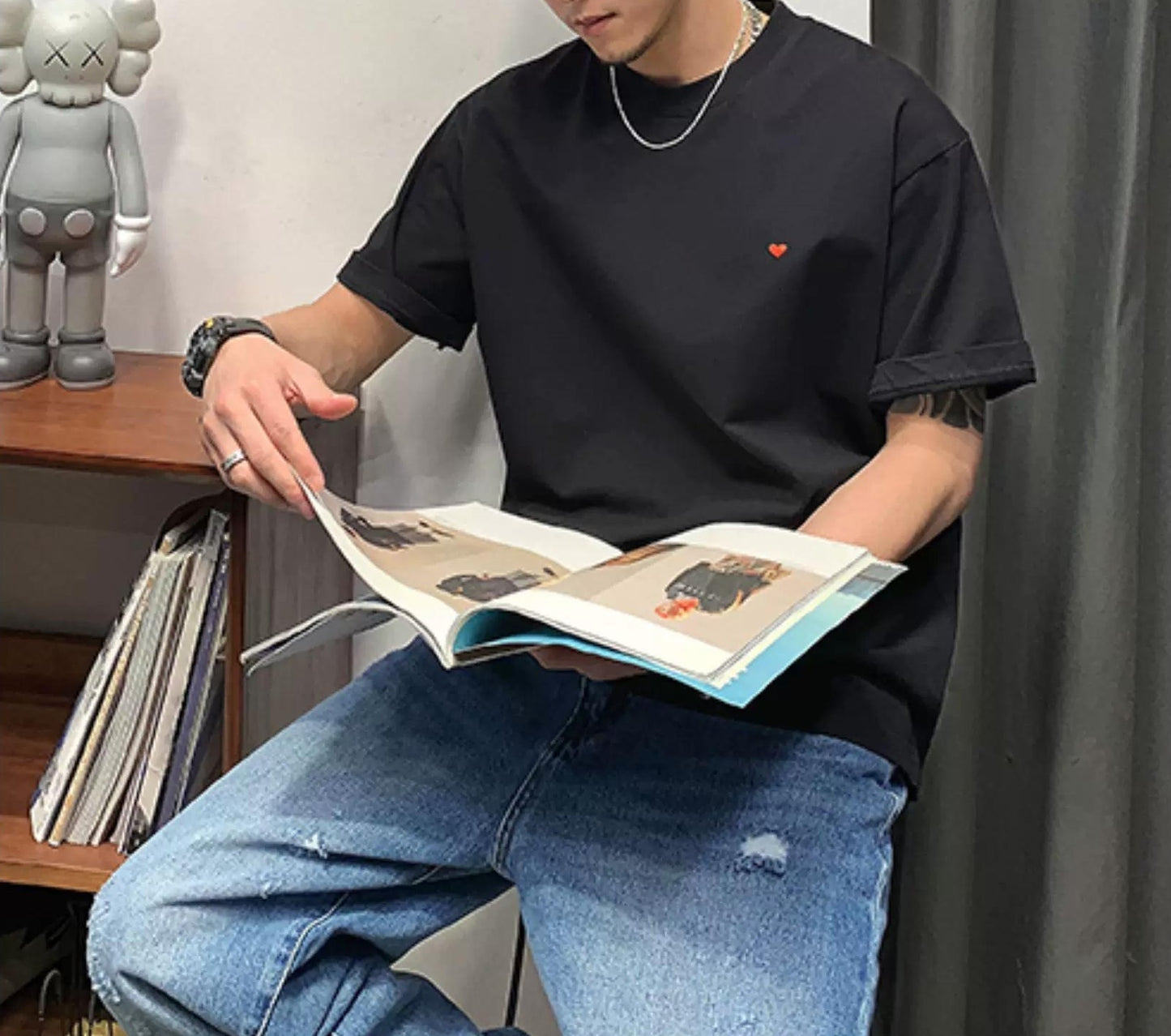 ソリッドカラー刺繍Ｔシャツ