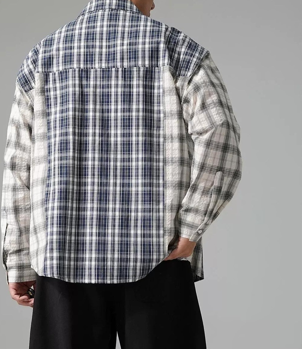 レトロ チェック柄シャツジャケット