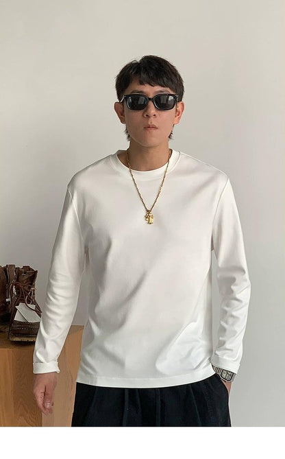 通気性綿ロングスリーブTシャツ