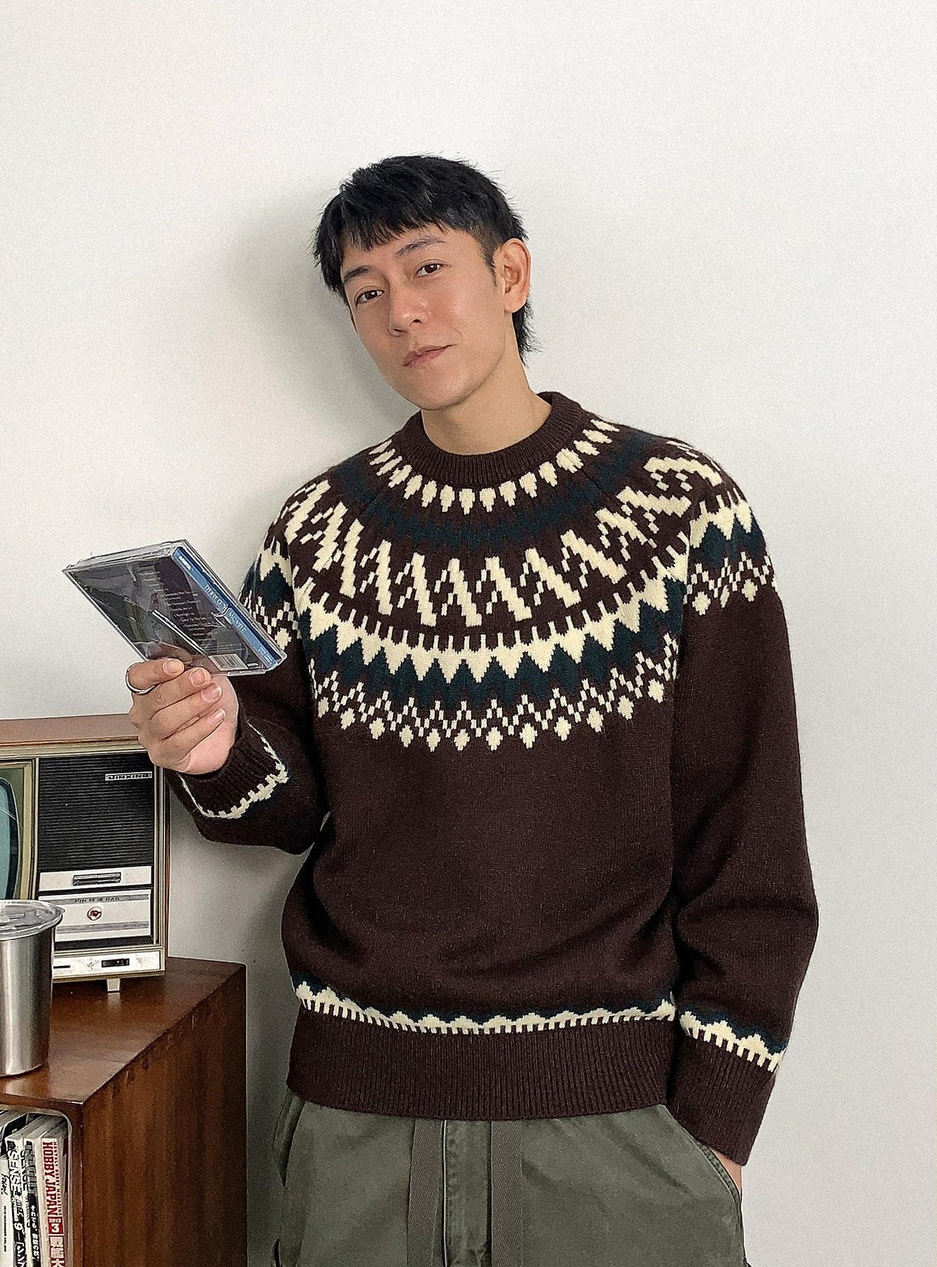 Retro Fair Isle Knit Sweater