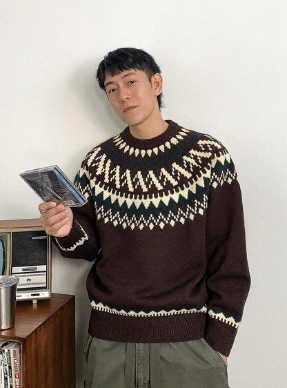 Retro Fair Isle Knit Sweater