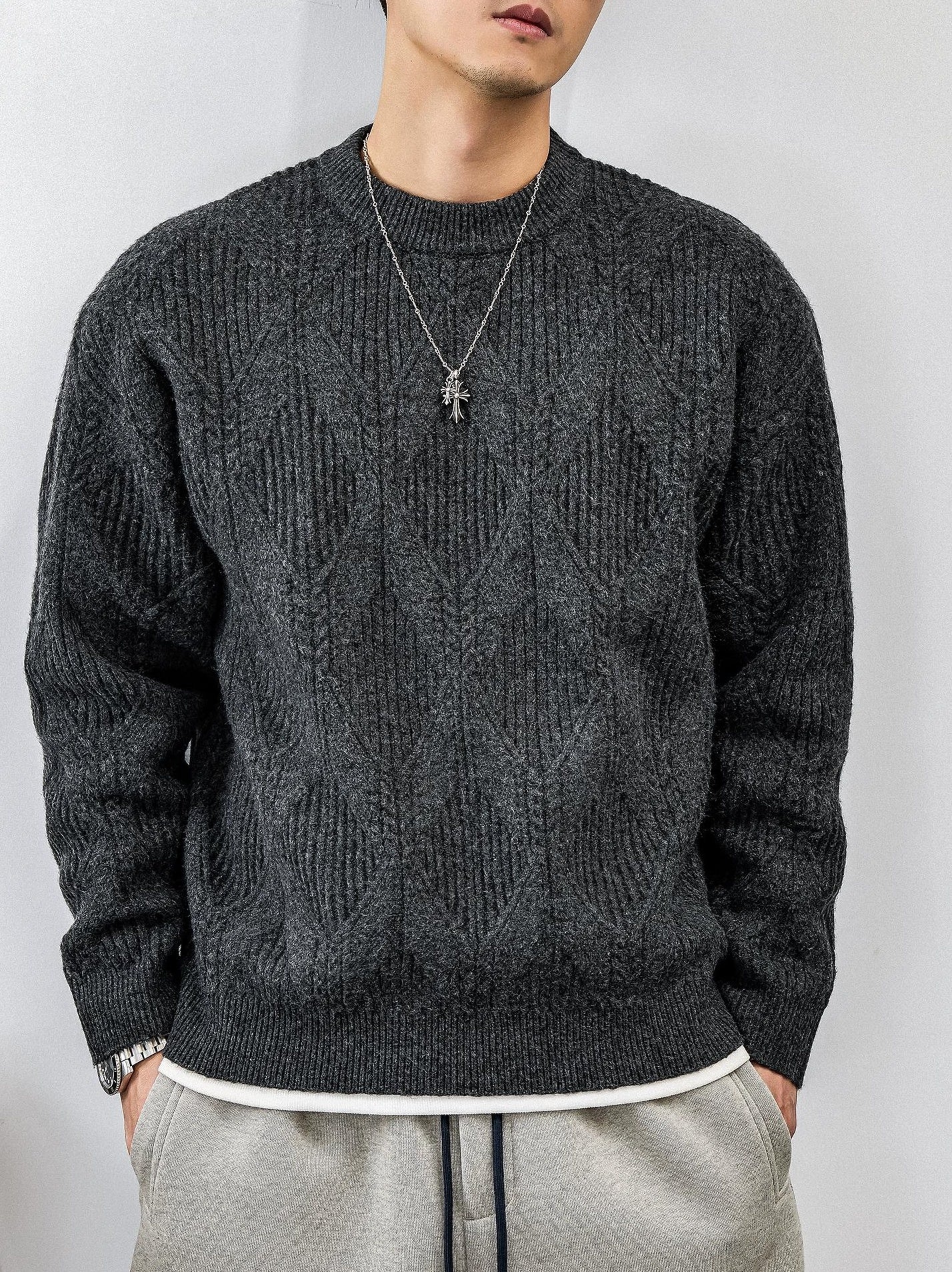 ツイストパターンニットジャンパー