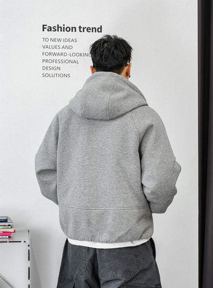 フード付きダウンジャケット　スプライシング