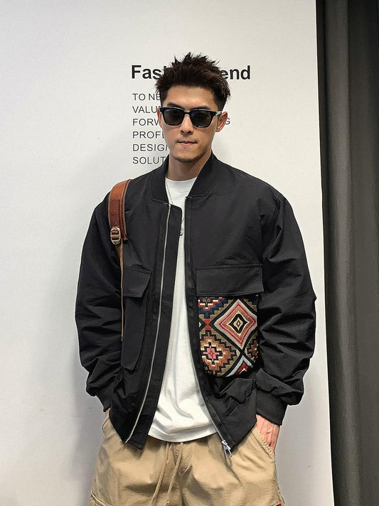 Trendy Color Block Baseball Jacket