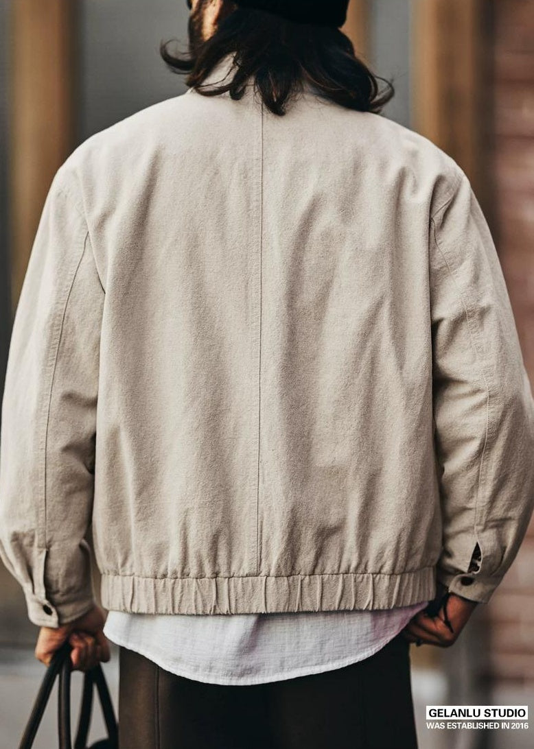 リネンブレンドハリントンジャケット