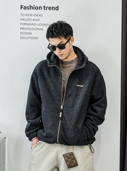 コージー フーデッド カーディガン ジャケット