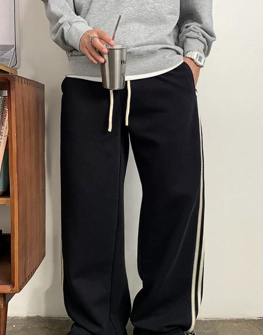 Casual Striped Elastic Pants