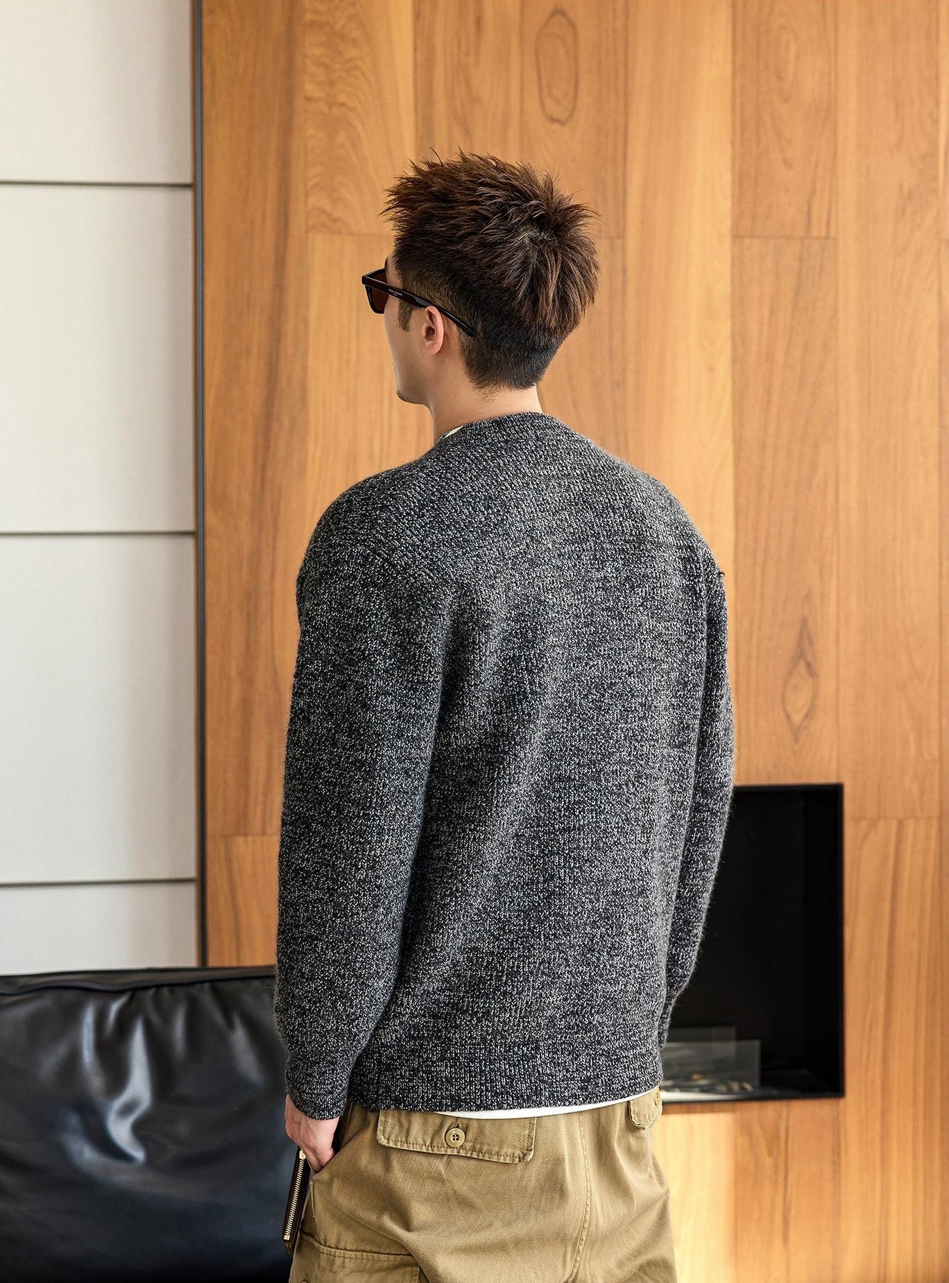 Black knit cardigan jacket