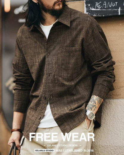 カジュアルバンブーコットンシャツ