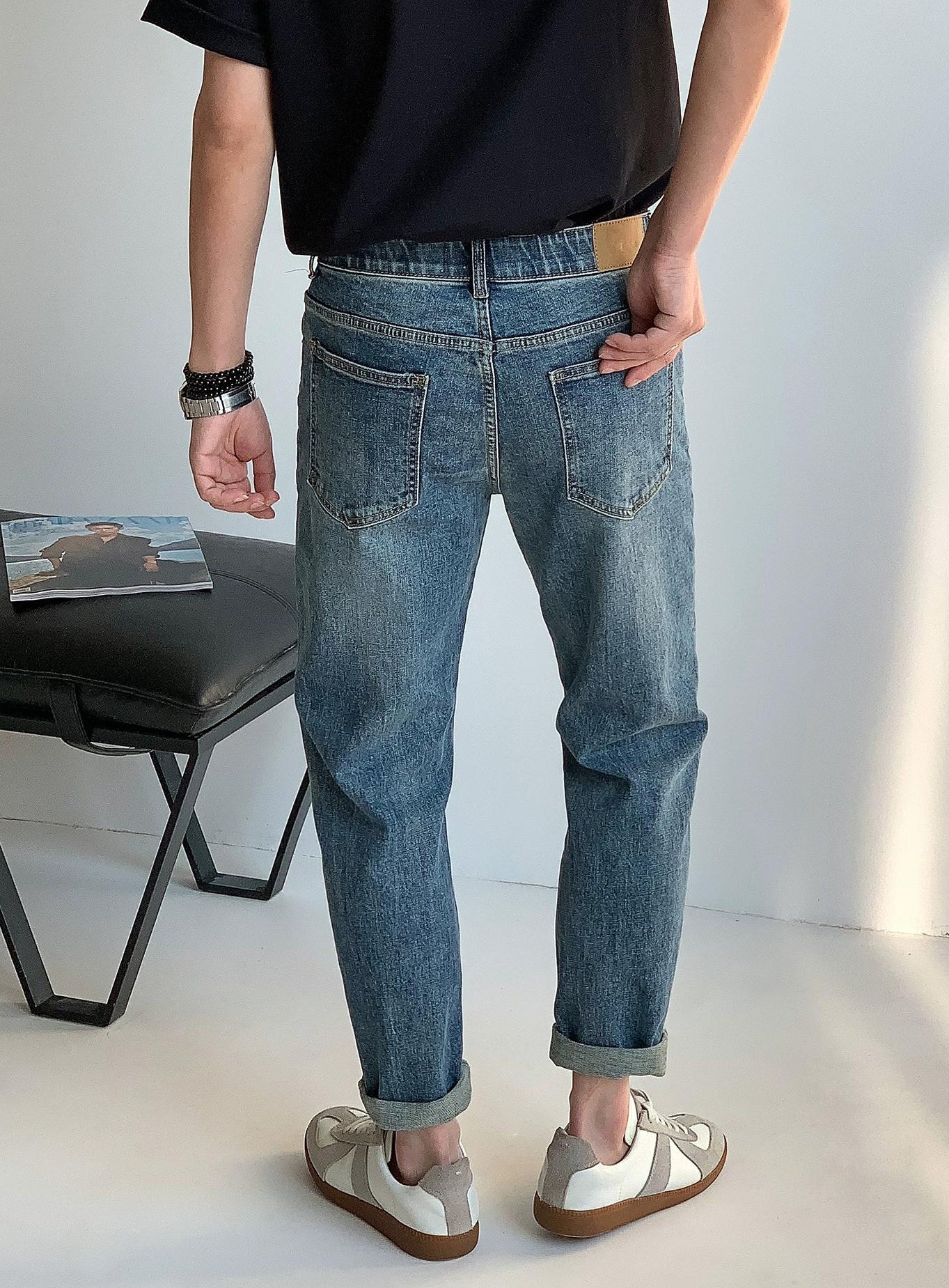 Lang Blue Washed Jeans