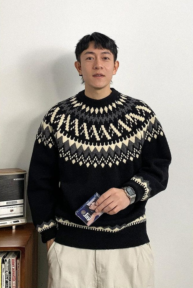 Retro Fair Isle Knit Sweater