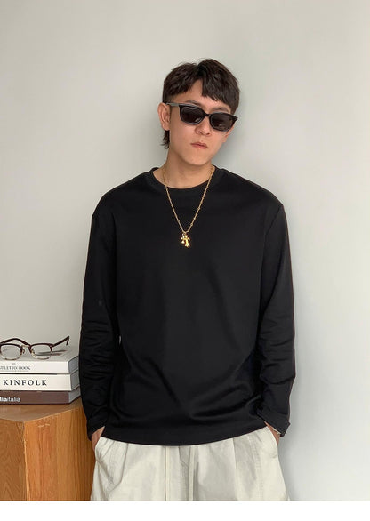通気性綿ロングスリーブTシャツ