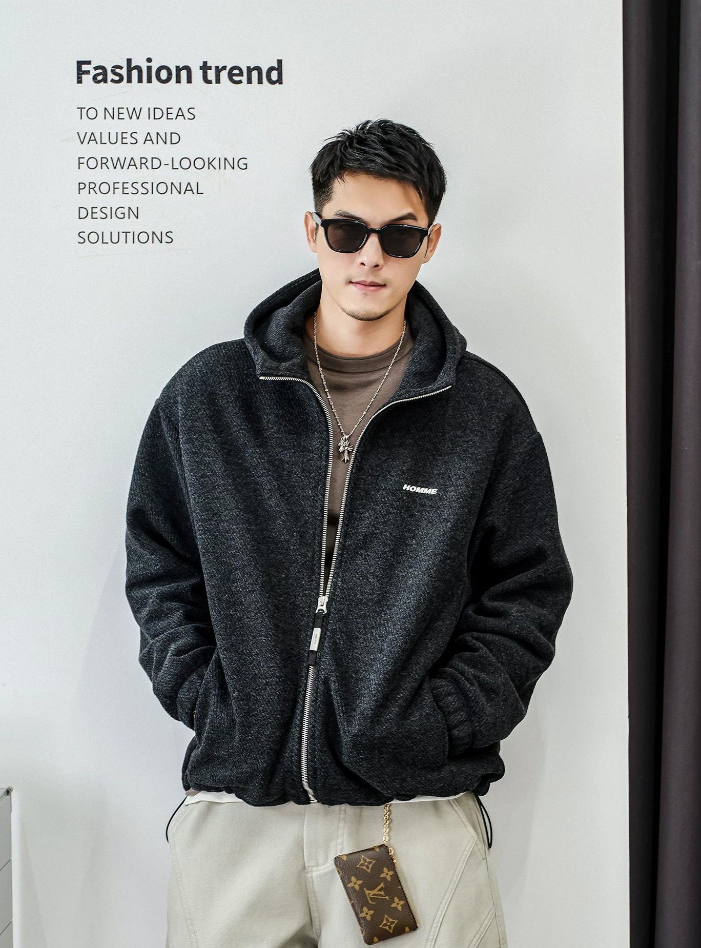 コージー フーデッド カーディガン ジャケット