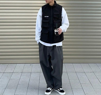 ウィンターフリースプリーツテーパードパンツ