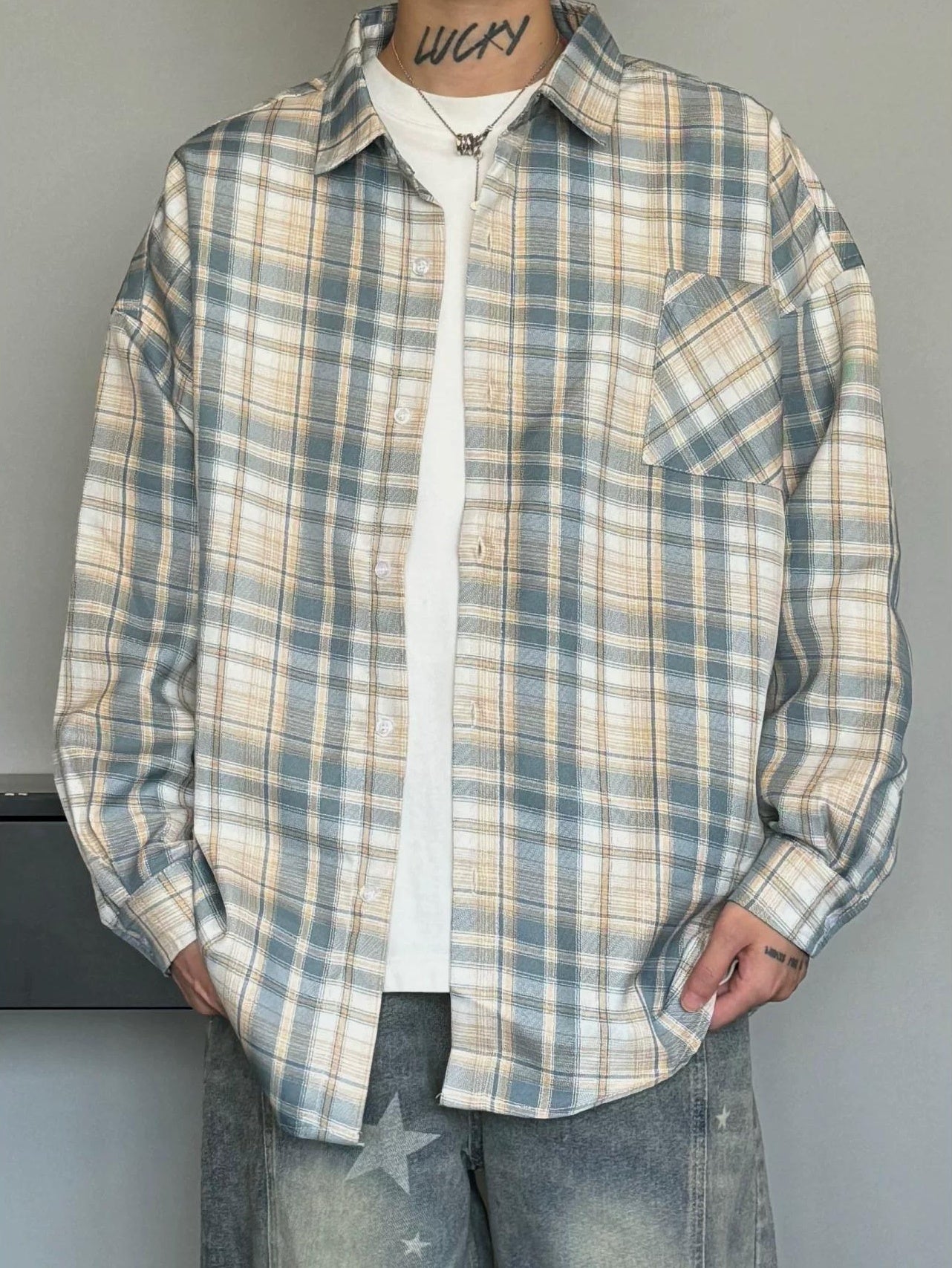 レトロチェックシャツジャケット
