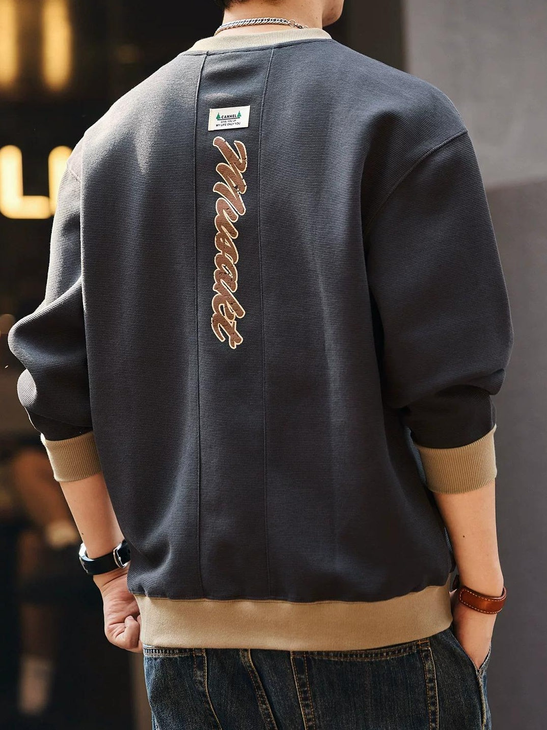 レトロブループリントセーター